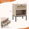 Rattan End Table Nightstand with Storage Drawer and Lower Shelf
